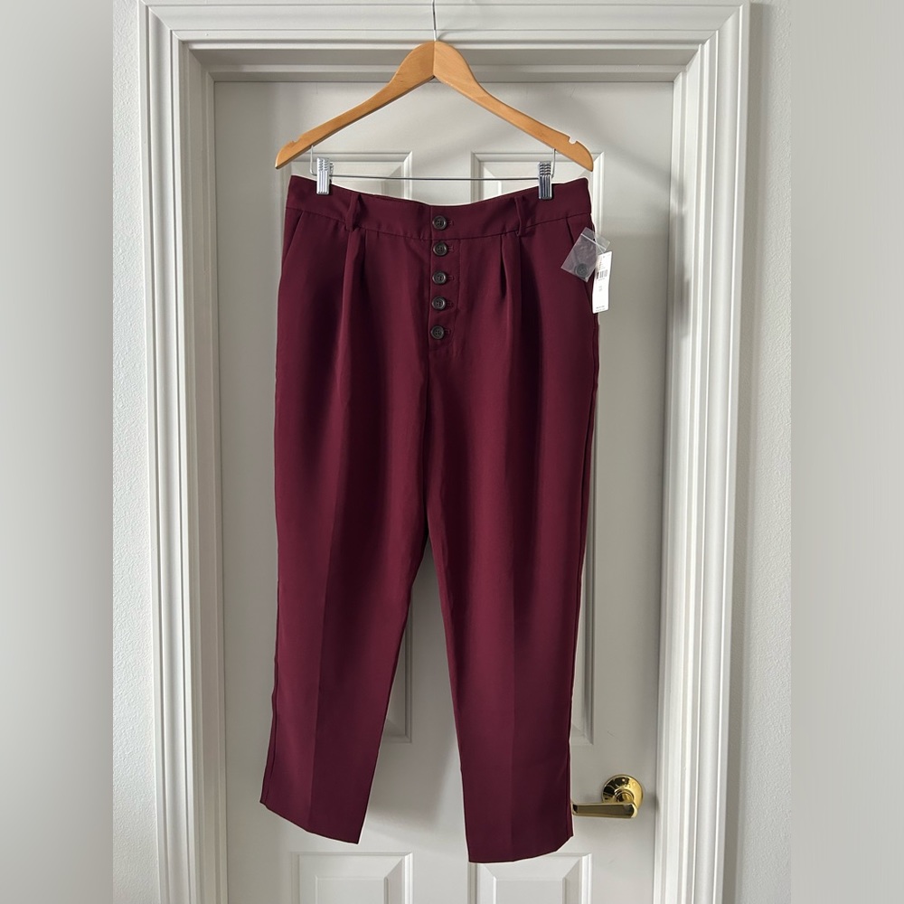 Sasha Button-Fly Tapered Trouser
